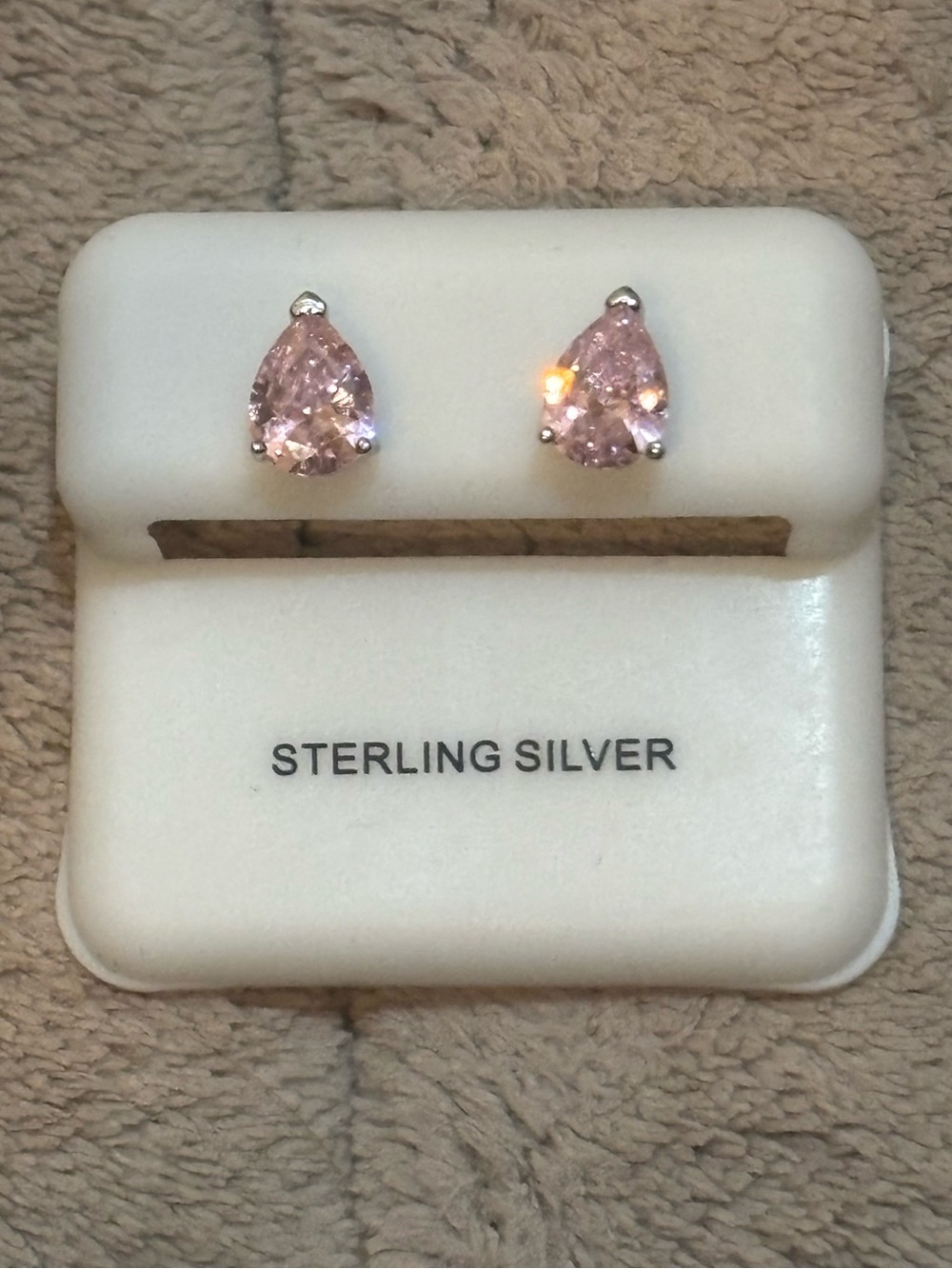 pink topaz sterling silver earrings